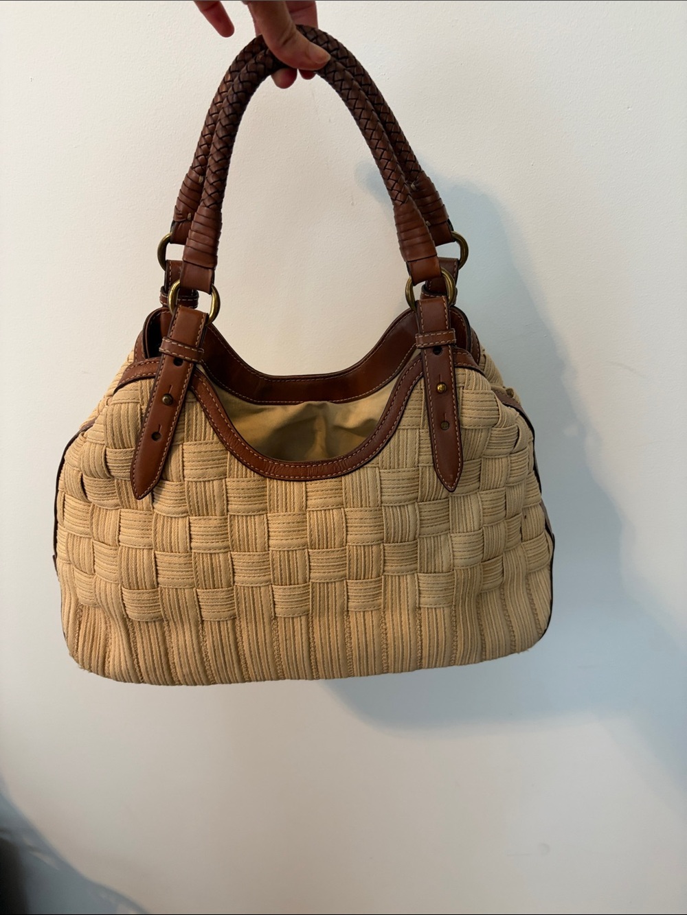 Vintage Woven Straw Tote